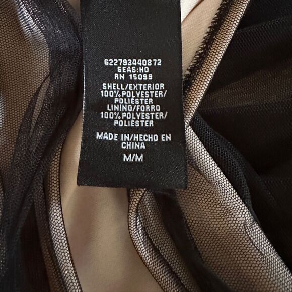 TULLE Strapless Dress Black Mesh Pink Lining Size M Party Wedding Night Out - Picture 11 of 13